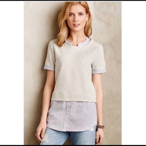 Anthropologie Picnic Layering Sweatshirt Top